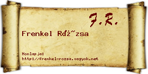 Frenkel Rózsa névjegykártya